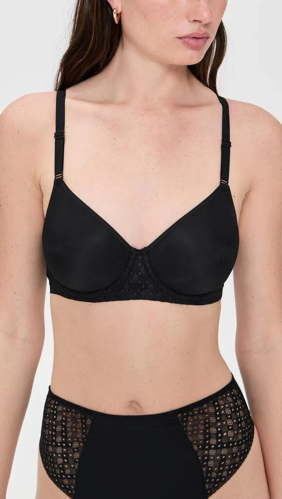 Lauren Ralph Lauren Repeat-Logo T-shirt Bra, 4L0016 Black Size 32B MSRP $58