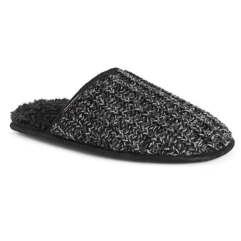 MUK LUKS Men's Gavin Scuff Slippers Size L Black Gray