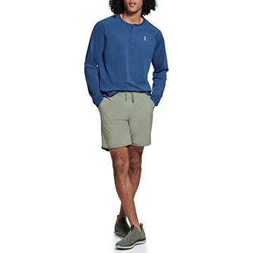 BASS OUTDOOR Men's Standard Henley Long Sleeve Shirt, Ensign Blue, XL