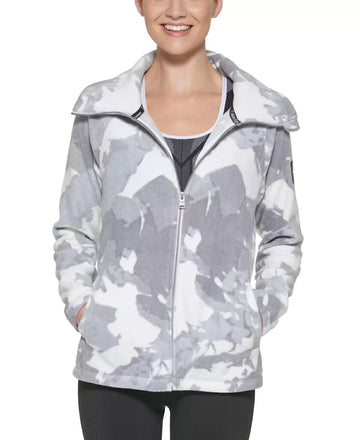 CALVIN KLEIN Mock-Neck Zippered Sweatshirt White Gray Size XL MSRP $70