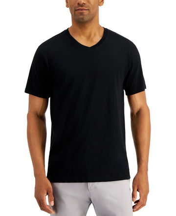Alfani Men Regular fit Short Sleeve T-Shirt Shirt Small Black Solid