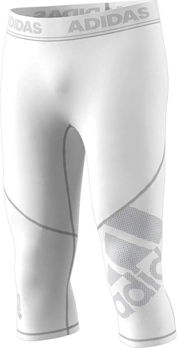 adidas Mens AlphaSkin Badge of Sport Three-Quarter Tight Size 4XL White