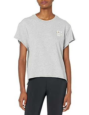 Bandier x Sincerely Jules_The Aster Tee Vintage Heather Grey Embroidered Size XS