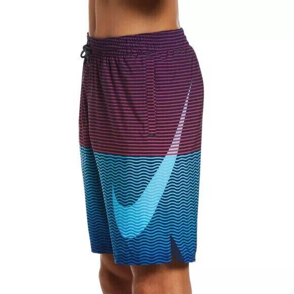 Nike Men's Horizon Stripe Vital Volley Swim Shorts Black Size L MSRP $64