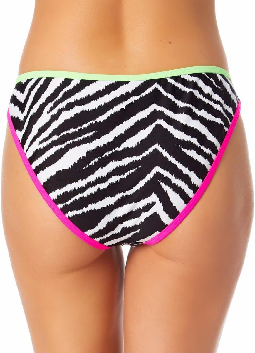 California Waves Womens Animal Print Hipster Swim Bottom Separates Size L White