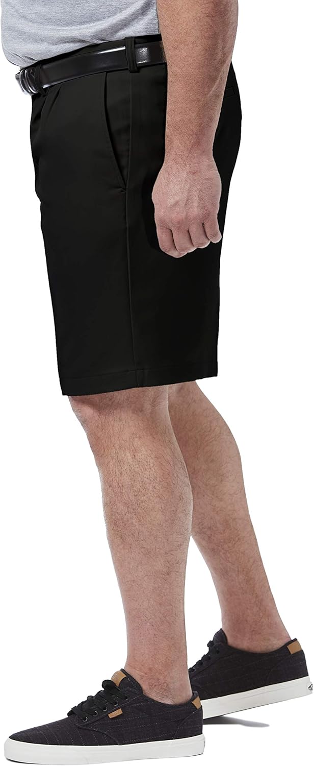 Haggar Men's Big & Tall Cool 18 Pro Pleat Front Short, Black, 46, Black, Size 46