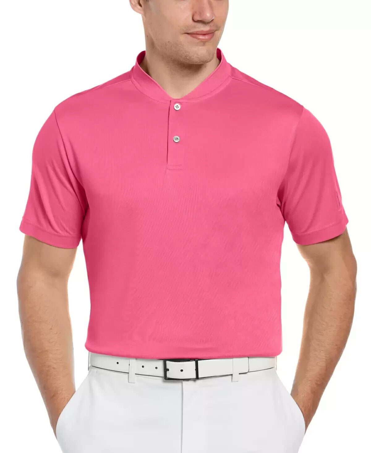 PGA TOUR Mens Edge Collar Polo Shirt Pink Size L MSRP $52