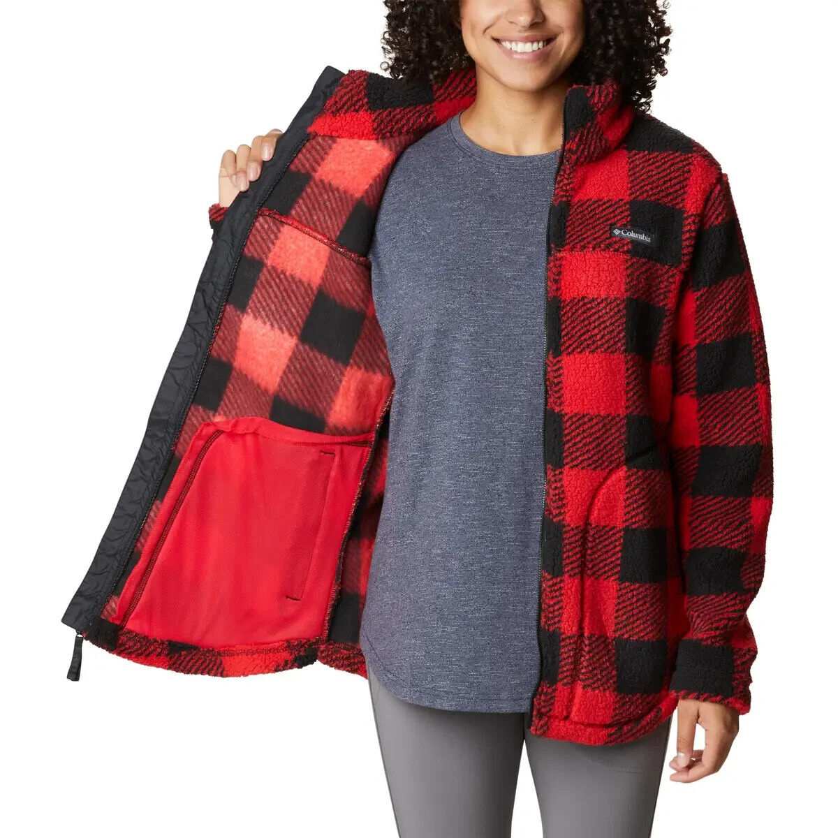Columbia Women's West Bend Full Zip Fleece Jacket Plus Size 2X Red MSRP $110