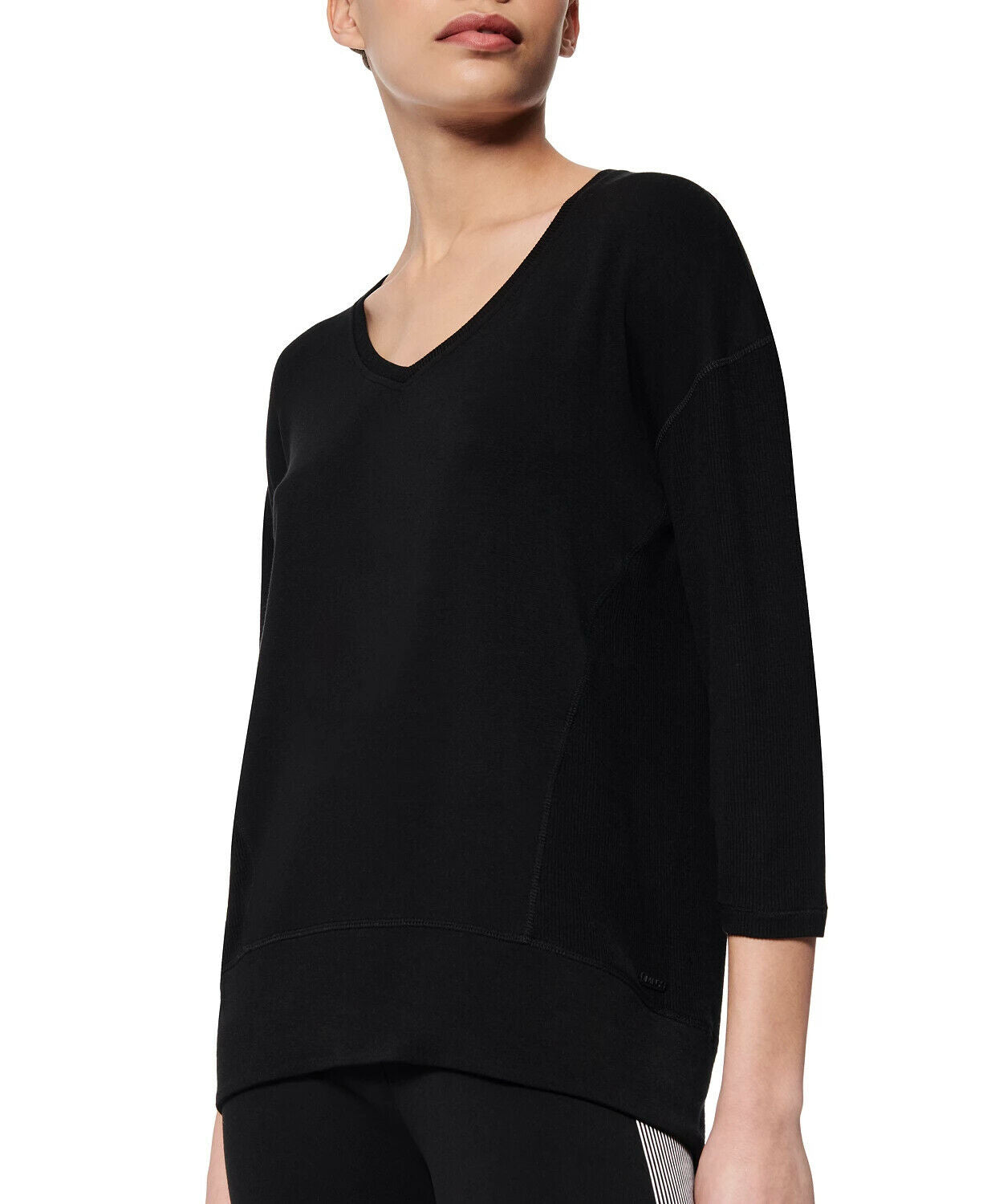 Marc New York Peaceful Yoga 3/4-Sleeve T-Shirt Womens black Size S MSRP $59