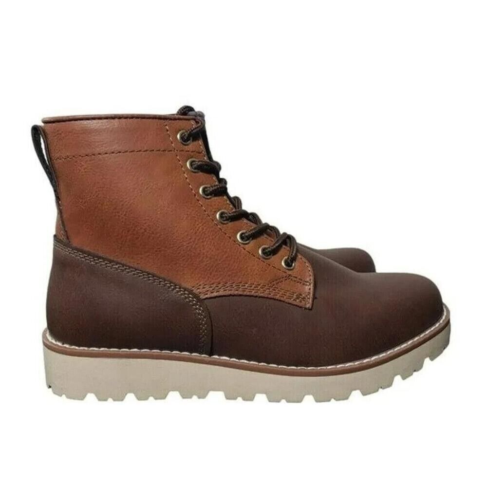 Sun + Stone Men's Wilder Solid Lug Sole Boots -Brown- Size 13M