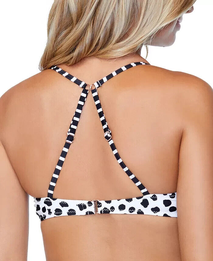 RAISINS Juniors' Eco-Capsule Spot On Printed Underwire Bikini Top White Size S
