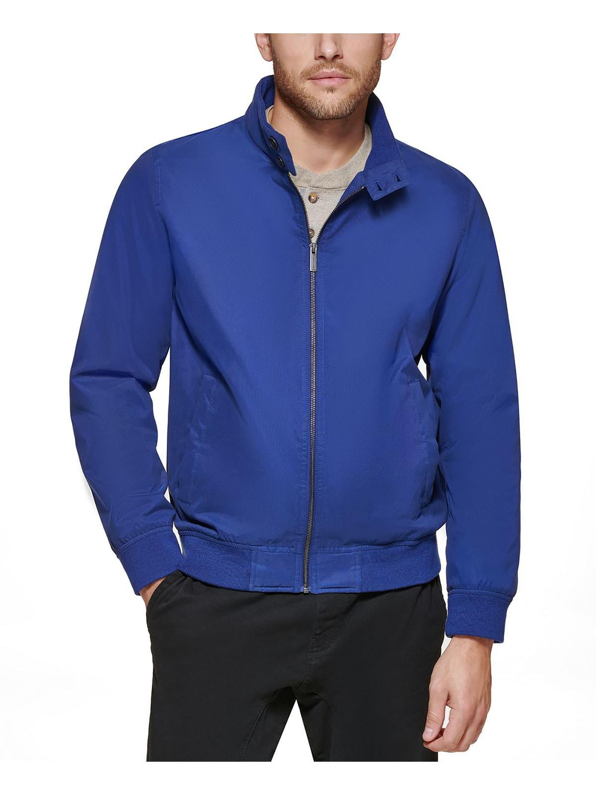 Club Room Men's Regular-Fit Solid Bomber Jacket in Navy-Size L Blue
