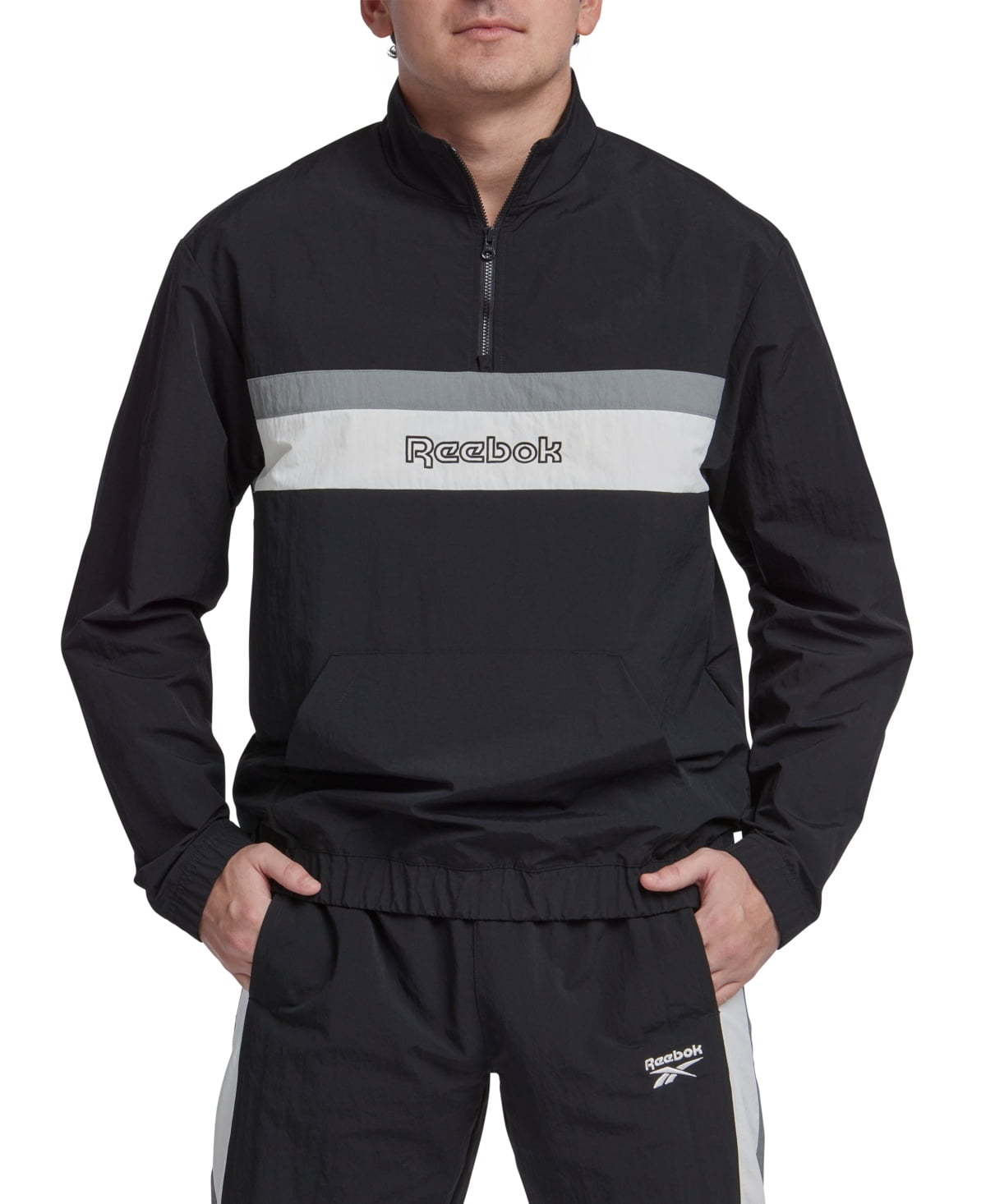 Reebok Mens Classic fit Quarter zip Sweatshirt XXL Black