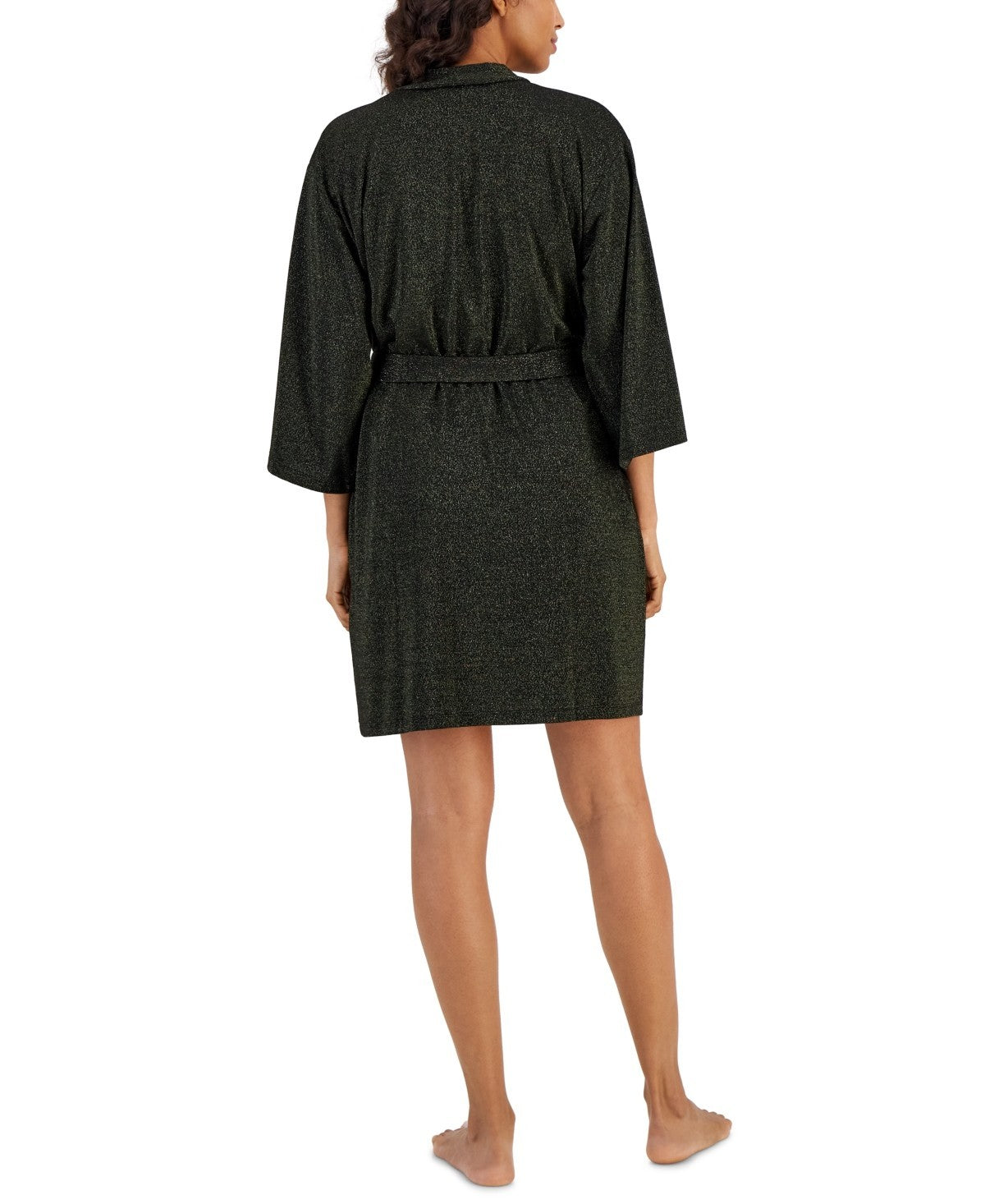I.N.C. Women's 2-Pc. Sparkle Robe & Chemise Set Lime Green Size M MSRP $90