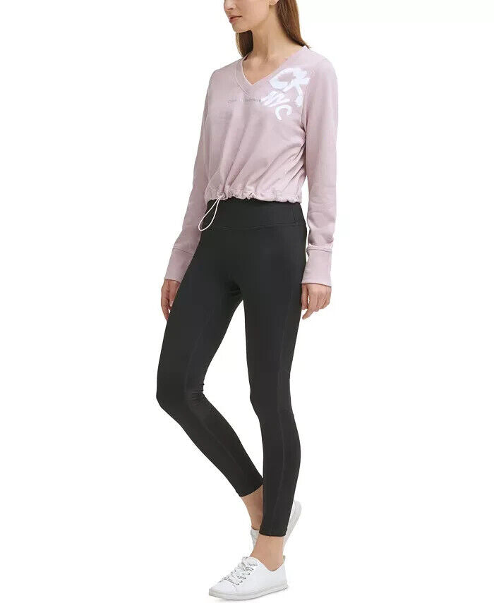 Calvin Klein Performance Women's Cinched Logo Sweatshirt Pink Size XL MSRP $60