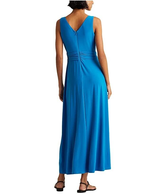 Lauren Ralph Lauren Jersey Sleeveless Dress Size 14 Blue MSRP $145