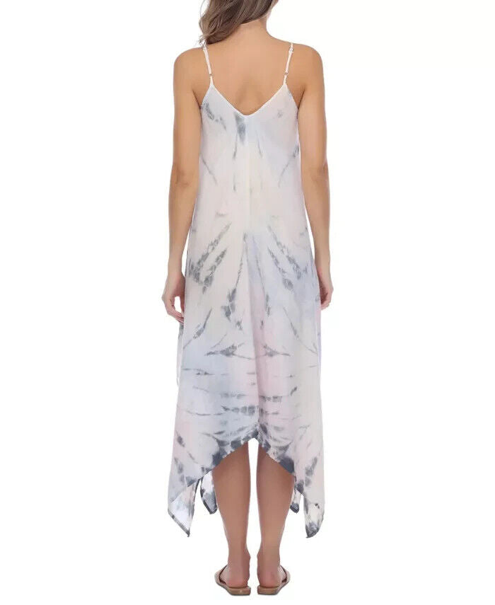 RAVIYA Tie-Dye Maxi Cover-Up Dress Pink Gray Size S
