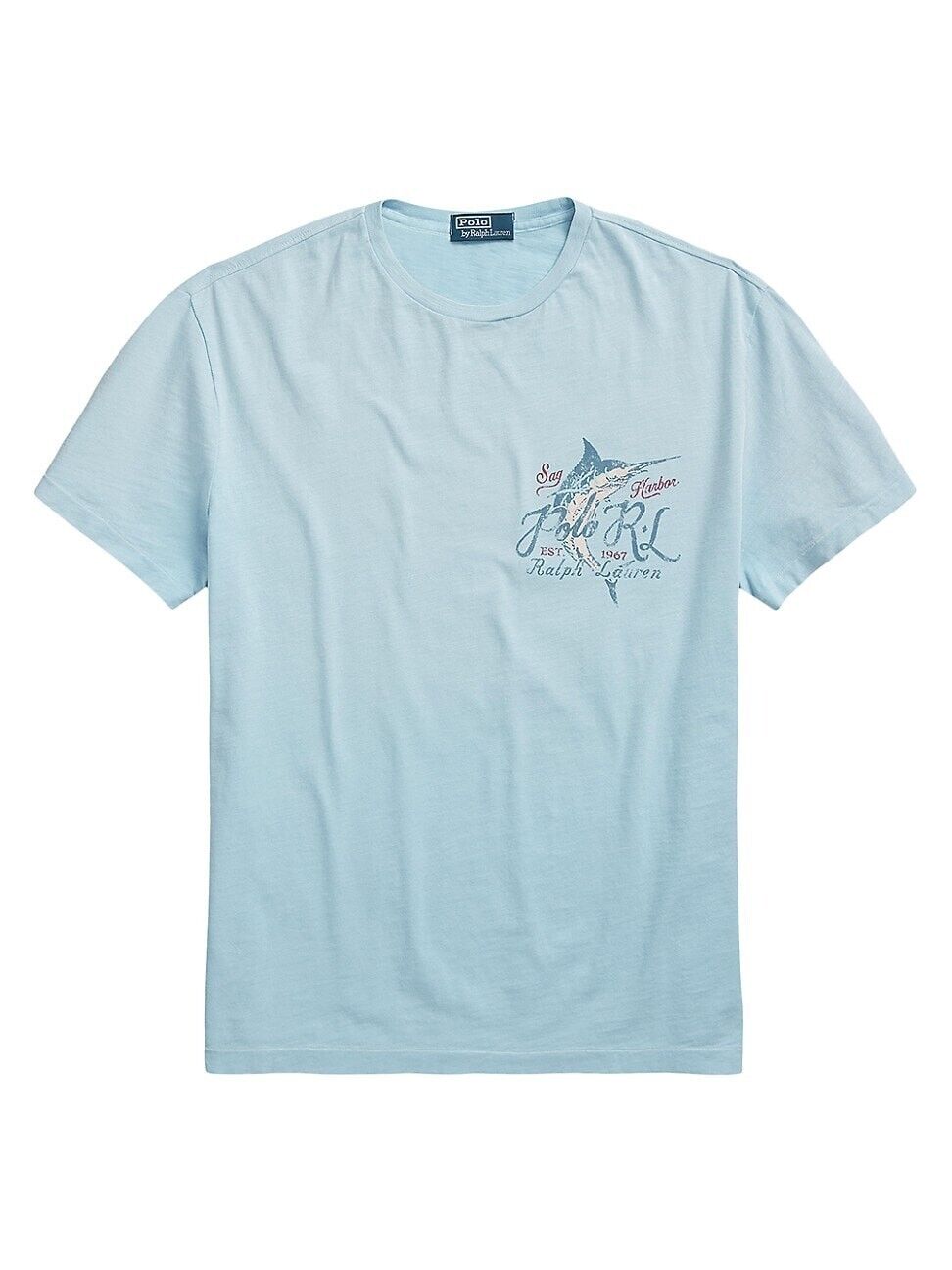 Polo Ralph Lauren Cotton Garment Dyed Logo Graphic Tee Blue Size XL MSRP $99