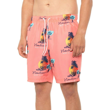 Nautica Men's Island Print Swim Trunks Peach orange Size 2XL MSRP $70