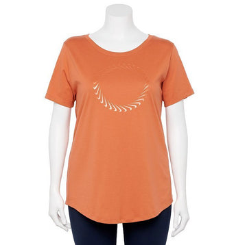 Nike Womens plus Icon Clash Graphic Tee Med Orange Size 3XL MSRP $35