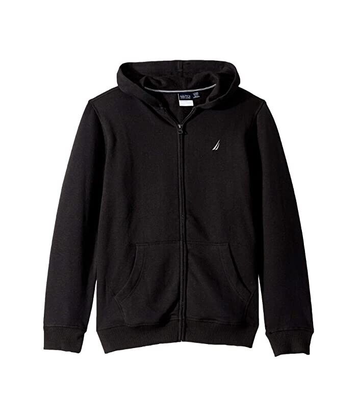 Nautica Little Boys Full Zip Fleece Hoodie Black Size M(5) MSRP $45