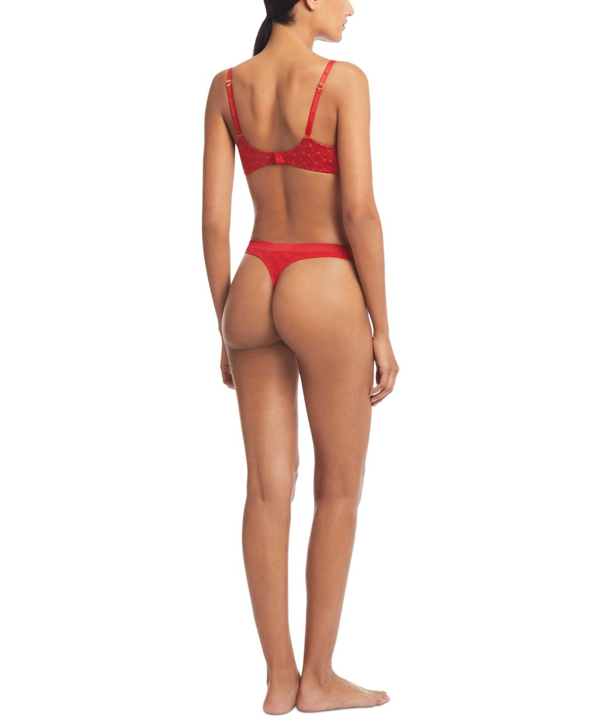 Lauren Ralph Lauren Repeat-Logo T-shirt Bra, 4L0016 Ruby Red Size 34DD MSRP $58