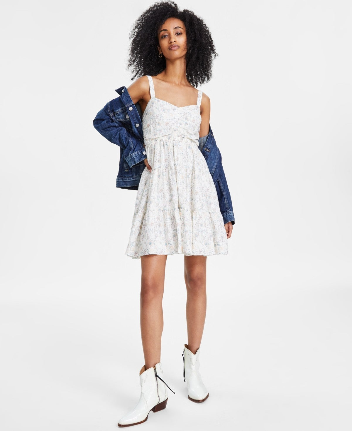 Lucky Brand Women's Sweetheart-Neck Cinched-Bodice Mini Dress Ivory Size XL $99