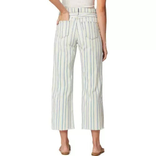 Joe's Jeans The Blake High Rise Wide Leg Crop Jeans Size 27 Blue Beige MSRP $188
