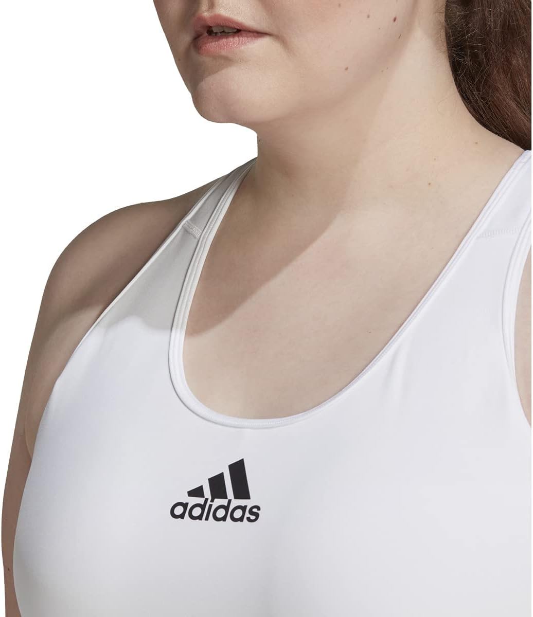 adidas womens Dont Rest Alphaskin Padded Bra White Plus Size 1X