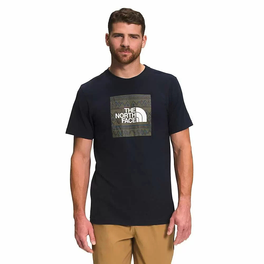 The North Face Men's Boxed T-Shir Tee - Medium - Blue Navy Olive Green