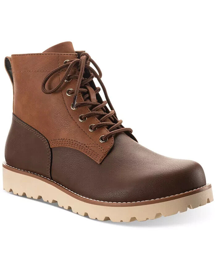 Sun + Stone Men's Wilder Solid Lug Sole Boots -Brown- Size 13M