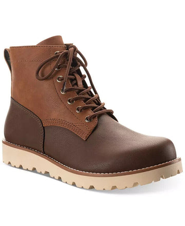 Sun + Stone Men's Wilder Solid Lug Sole Boots -Brown- Size 13M