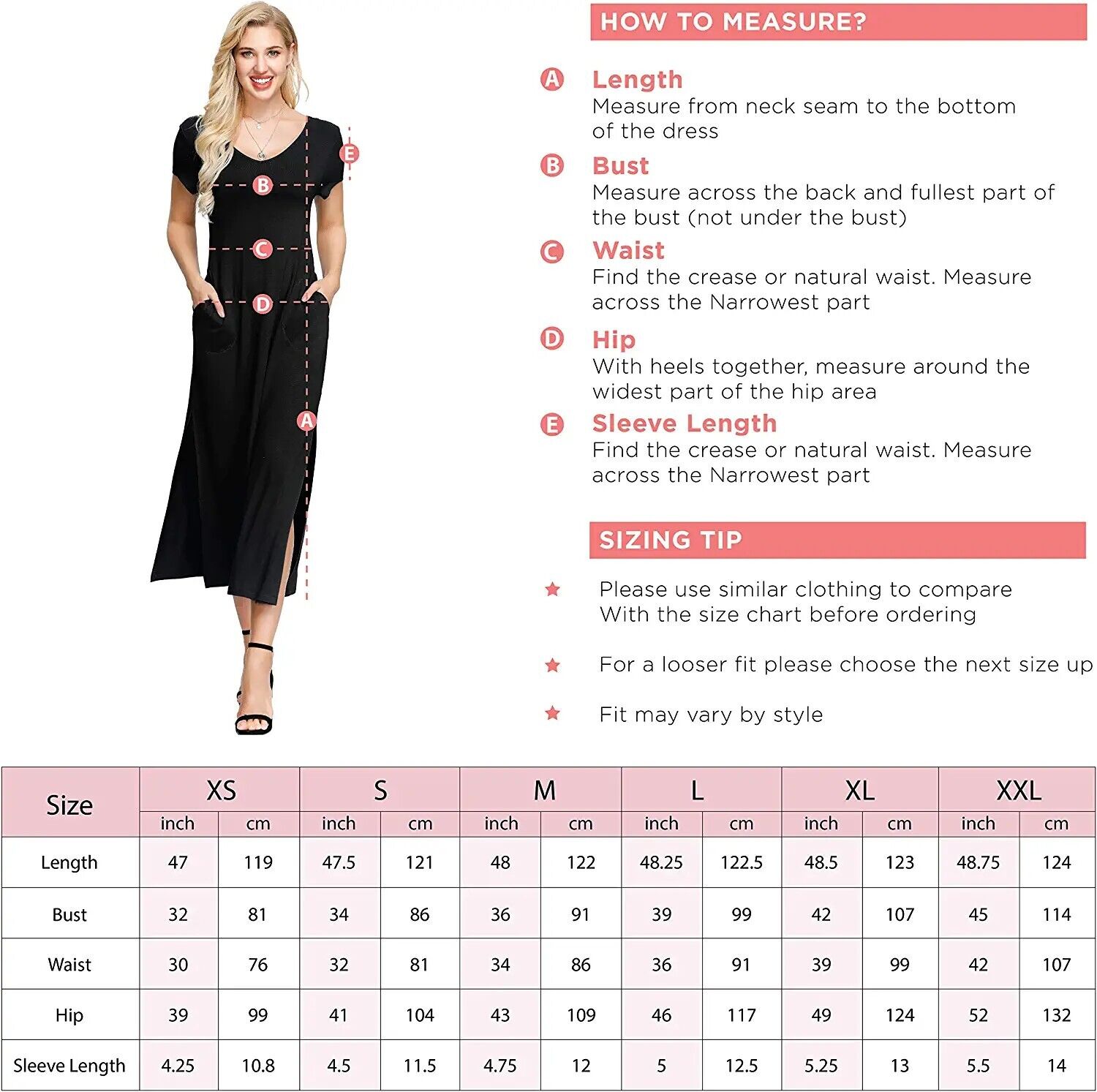 Ink+Ivy Women's T-Shirt Long Pockets Swing Maxi Dress, Black Size XL