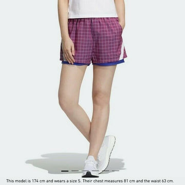 adidas Women's PrimeBlue Plaid Ripstop Shorts Purple Size M MSRP $50
