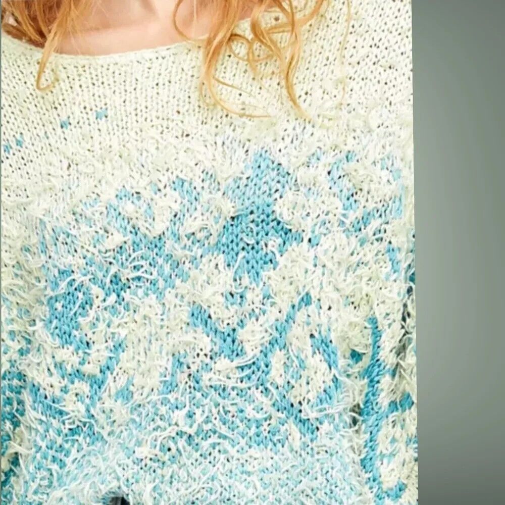 Free People Midnight Beach Rib Off-the shoulder Sweater Pullover Medium M NWT