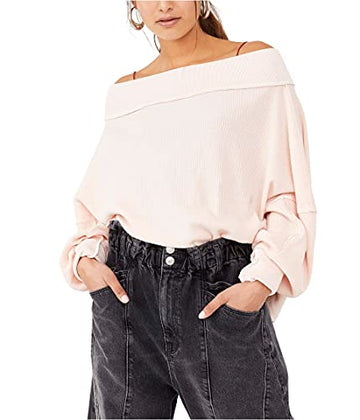 Free People Close to You Thermal Top Crushed Size M Pink (Women's 8-10)
