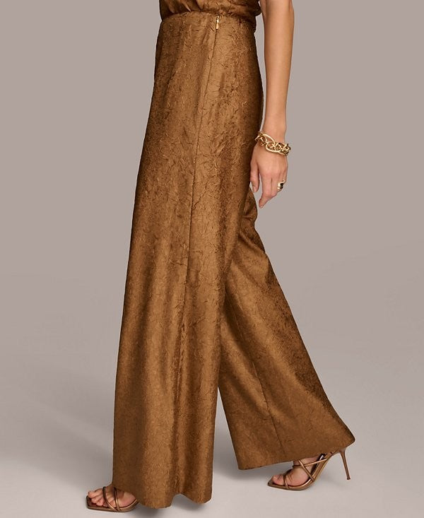 Donna Karan New York DKNY Textured Metallic Wide Leg Pants Size 0 $109