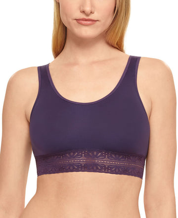 b.tempt'd Womens Future Foundation Crop Top Bralette Purple Size S
