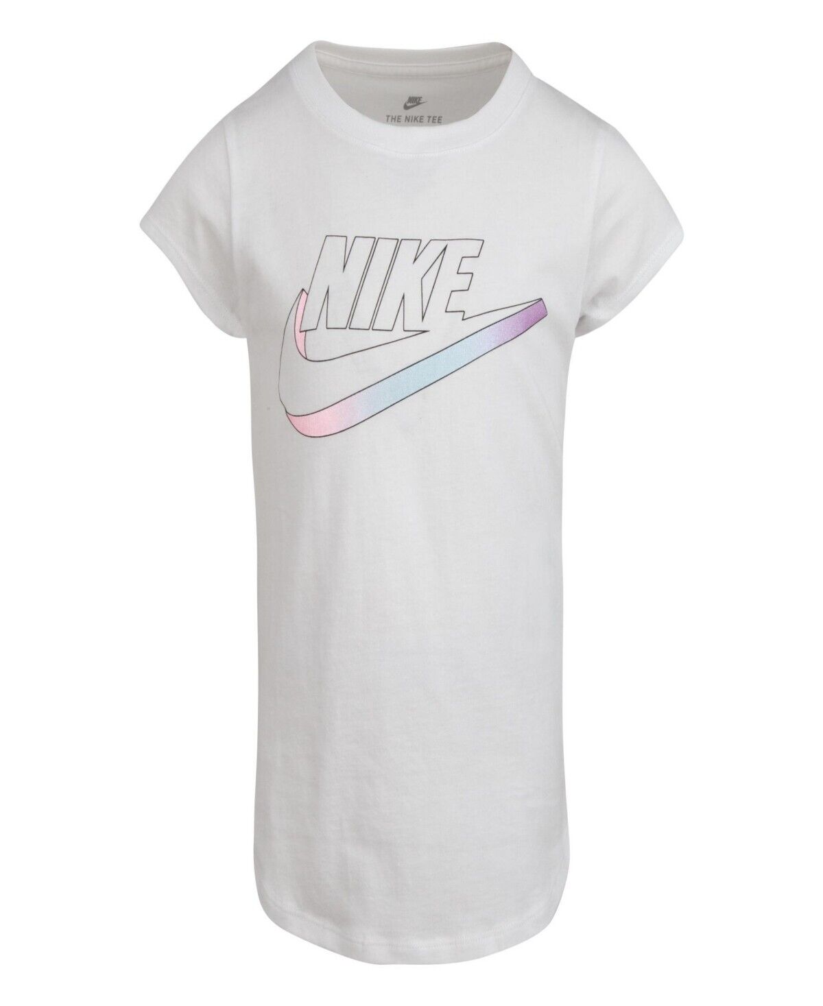 Nike Girls' Little Kids' Futura T-Shirt in White 100% Cotton/Knit Size 6