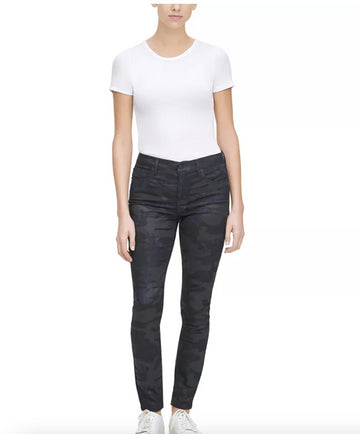 Calvin Klein Jeans Black Camouflage-Print Skinny Jeans Black size 27