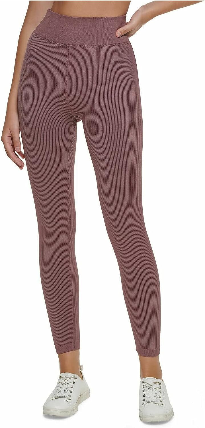 Calvin Klein Premium Performance High Waist Moisture Wicking Legging,Java, Large