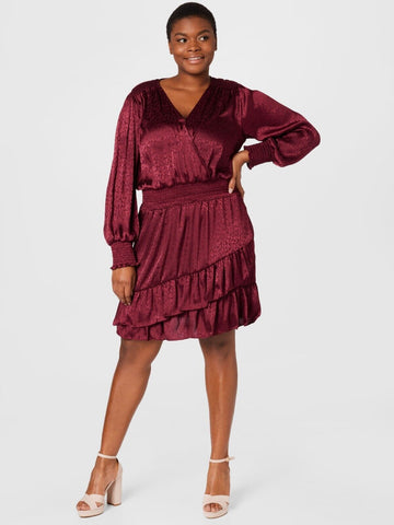 MICHAEL KORS Plus Size 1X Cheetah-Print Dress Wine Red MSRP $165