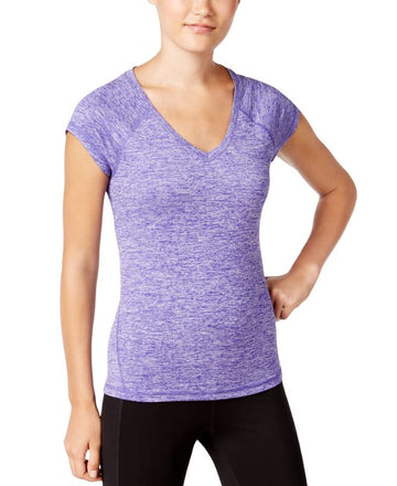 Ideology Women's Rapidry Heathered Performance T-Shirt(Blazing Purple, X-Small)