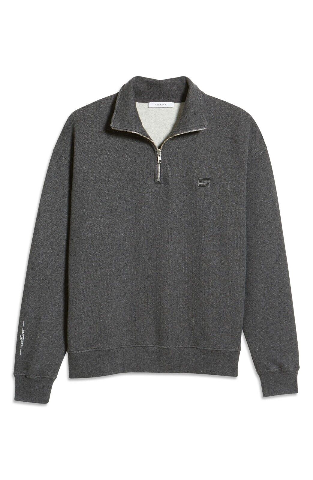 FRAME Men's The Essential Half-Zip Pullover gray Size M MSRP $238