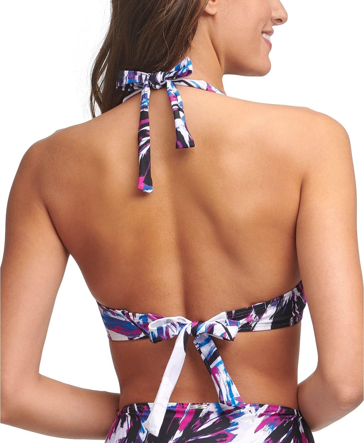 Calvin Klein Printed Convertible Underwire Bikini Top Purple, Size L