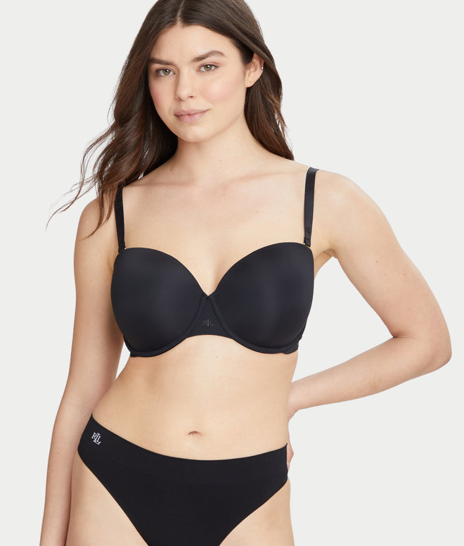 Lauren Ralph Lauren Smoothing Convertible Strapless Bra 4L0056 Black, Size 36B