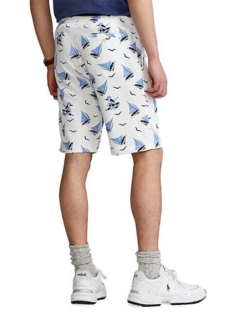 Polo Ralph Lauren Terry Sailboat Athletic Shorts White Size S MSRP $99