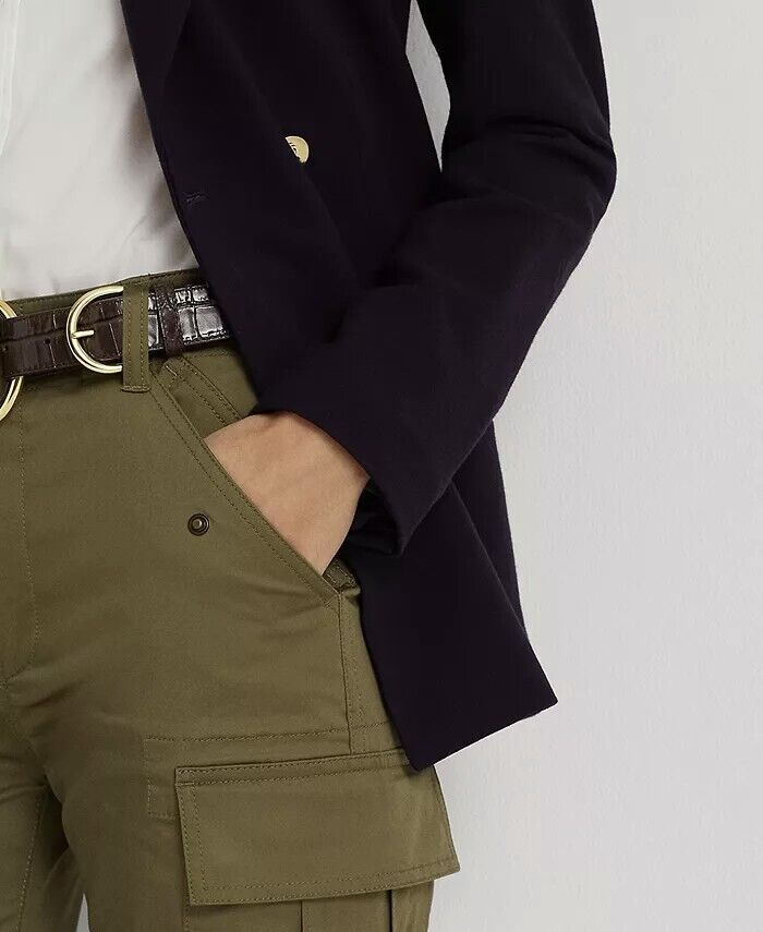 LAUREN Ralph Lauren Cotton Sateen Cargo Pant Olive Green Size 18 MSRP $175