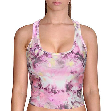 Calvin Klein Performance Womens Printed Racerback Tank Top Pink S