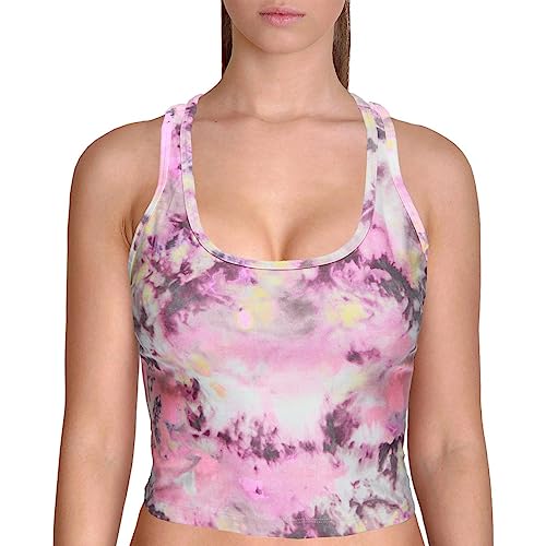 Calvin Klein Performance Womens Printed Racerback Tank Top Pink S